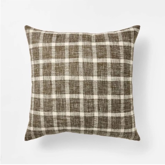 Threshold Studio McGee Woven Plaid Square Throw Pillow NWT - Picture 1 of 5
